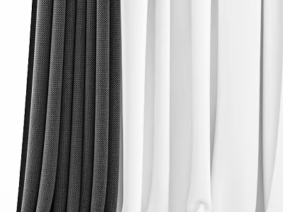 Gray and White Curtains with Elegant Hanging Textured Fabric for Interior Decoration 3d model