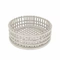 White Woven Kitchen Storage Baskets Two Piece Set With Decorative Design 3d model