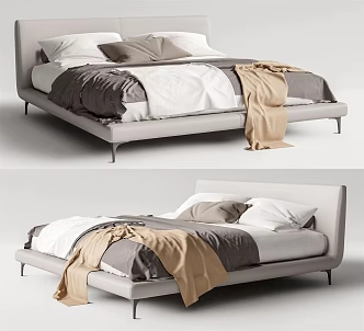 Modern Double Bed 3d model