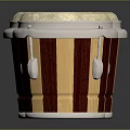 Classic Wooden Striped Bongo Drums With White Drumheads Silver Rims And Metal Tuning Lugs