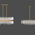 Modern Crystal Chandelier Design With Gold Frame And Transparent Crystal Elements 3d model