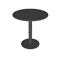 Modern Black Round Side Table with Central Pillar and Circular Stable Base 3d model