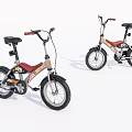 Stylish Red Black Bicycle Set With Comfortable Seats Handlebars And Wheels 3d model