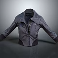 Stylish Gray Jacket With Stand Collar Zipper Closure And Modern Design 3d model