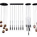 Modern Pendant Lights With Various Metal Frames And Glass Shade Designs 3d model