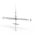 Outdoor Metal TV Antenna Design With Horizontal Bars And Vertical Pole