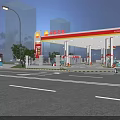 China National Petroleum Modern Petrol Station With Multiple Fuel Pumps Bright Lighting And White Car