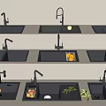 Modern Vegetable Washing Basin Embedded Sink 3d model