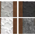 Decorative Background Wall Panels with Wooden Frames and Various Textured Surfaces for Interior Design