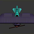 Purple Space Aviation Biplane Model With Red Propeller And Green Wheels