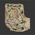 Natural Desktop Miniature Landscape Decoration With Stones Grass Sand And Small Pond