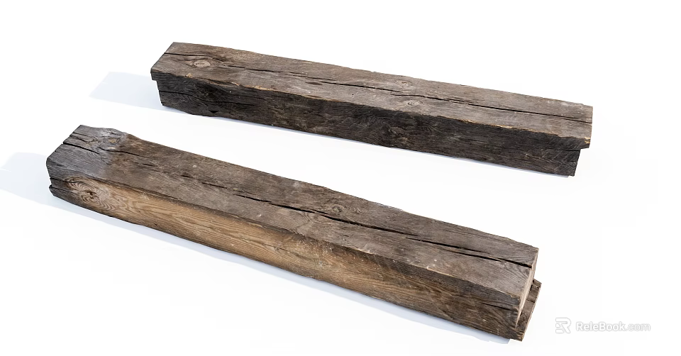 Natural Stone and Wood Decorative Planks With Rustic Texture And Aged Finish 3d model 