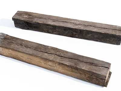 Natural Stone and Wood Decorative Planks With Rustic Texture And Aged Finish 3d model