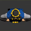 Game Movie Character Cartoon King With Crown Blue White Outfit Golden Badge Hands On Hips