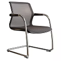 Modern Office Chair With Mesh Backrest Metal Frame And Comfortable Armrests