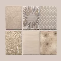 Square Rugs with Various Patterns Neutral Tones Geometric Designs and Textured Surfaces 3d model
