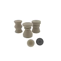 Modern Woven Side Tables in Beige Black Unique Cylindrical Design for Home Decor