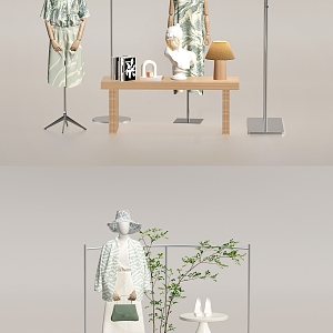 Women's clothing store design women's clothing store situational combination booth combination model running water table combination 3d model