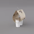Hot Takeaway Coffee Drinks In Paper Sleeve With Two White Cups 3d model