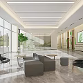 Hospital Outpatient Clinic Modern Waiting Area With Spacious Design Sofas Chairs Large Windows And Plants
