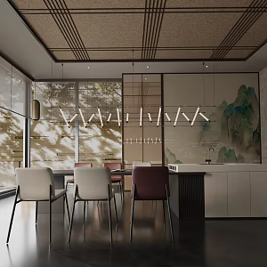 Modern table combination 3d model