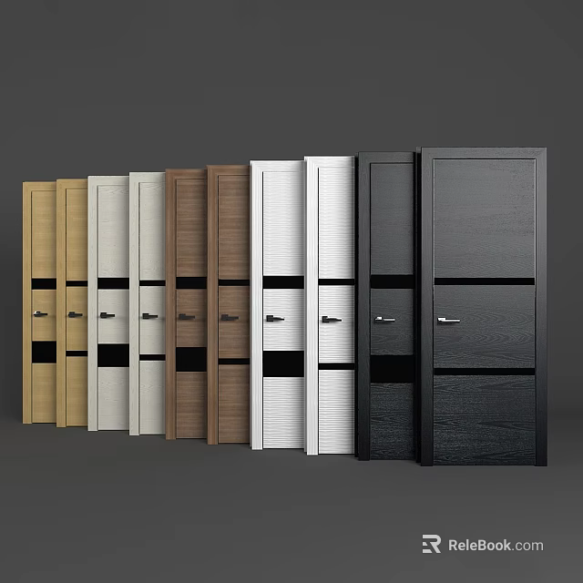 Stylish Swing Doors with Multiple Color Options and Modern Designs for Home Use 3d model 