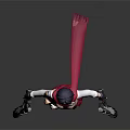 Game Movie Character With Short Black Hair Red Scarf Red Plaid Skirt And Dual Guns