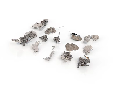 Metal Scene Components With Various Shapes And Detailed Model Parts 3d model