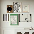 Gallery Wall Featuring MALENE BJERRE Poster And Various Decorative Art Prints 3d model