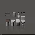 Modern Bathroom Toilets With Towel Rack Toilet Paper Holder And Storage Shelf