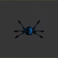 Blue Metallic Robotic Spider With Mechanical Legs And Shiny Surface Design