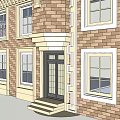 Classical European Style Office Building With Spires Brick Exterior And Arched Windows