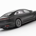 Black Sleek Modern Electric Sedan With LED Headlights Alloy Wheels And Luxury Interior