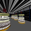 Supermarket Grocery Store With Organized Shelves Wide Aisles And Product Displays