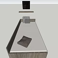 Cozy Bedroom Bed Setup With Wooden Frame White Mattress Gray Pillow And Brown Blanket