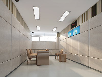 Modern Interrogation Room 3d model