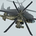 Helicopter With Camouflage Paint Number 72 Weapon Systems And Twin Rotor Design