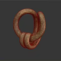 Vintage Bronze Clothing Accessory With Intertwined Ring Design And Rustic Finish