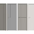 Modern Hinged Doors In Various Colors With Simple Design For Interior Use 3d model