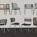 Modern Single Chairs In Various Designs With Upholstered Seats And Metal Legs