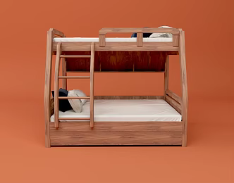 Modern Bed High and Low Bed 3d model