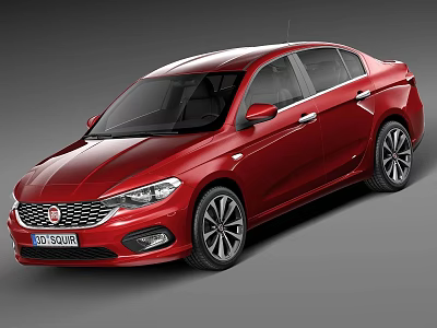 Stylish Red Sedan With Modern Exterior Design Sleek Alloy Wheels And Smooth Body Lines 3d model