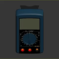 Blue Digital Multimeter With LCD Display Dial And Red Buttons For Electrical Testing