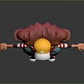 Game And Movie Character With Red Curly Hair Yellow Cap Striped Shirt And Blue Overalls