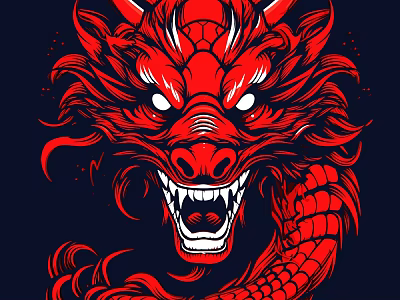 Carved Red Dragon Head Artwork With Intricate Scales And Fiery Details 3d model