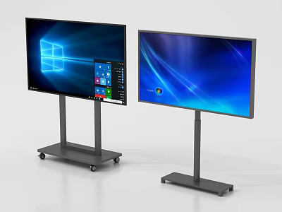 Public Facilities Modern Digital Displays With Mobile Stands And Clear Screens 3d model