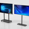 Public Facilities Modern Digital Displays With Mobile Stands And Clear Screens