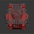 Red Military Tank With Detailed Turret Tracks And Modern Armor Design