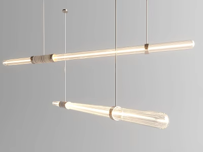 Modern Glass Pendant Lights With Long Cylindrical Design For Hanging Interior Lighting 3d model