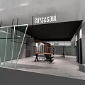 GUYS&SOUL Clothing Store Interior Design With Display Racks And Wooden Table